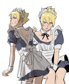 1boy arched_back bandage bandaged_leg bare_shoulders bent_over boruto:_naruto_next_generations boruto_uzumaki bowtie buoito_sodach collar crossdressing cute dress facial_markings femboy feminine_male girly hi_res high_resolution highres imminent_sex light-skinned_femboy light-skinned_male light_skin looking_at_viewer looking_back maid maid_apron maid_headdress maid_outfit maid_uniform male naruto naruto_(series) nervous nervous_expression nervous_face nervous_male pale-skinned_femboy pale-skinned_male pale_skin roleplay shonen_jump short_dress short_skirt shounen_jump shueisha shy shy_expression shy_male sissy sitting skirt solo solo_femboy solo_focus solo_male undressing uzumaki_boruto very_high_resolution weekly_shonen_jump weekly_shounen_jump whisker_markings whiskers white_background