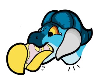 anthro asphyxiation autumz big_penis blue_body blue_scales blue_skin bodily_fluids cassel_(autumz) choking_on_penis deepthroat disembodied_penis dragon fellatio female gagging genitals gradient headshot_portrait hi_res horn huge_cock long_tongue male mythological_creature mythological_scalie mythology one_eye_closed open_mouth oral oral_penetration orange_eyes penetration penis portrait red_sclera reptile saliva saliva_on_penis scales scalie simple_background solo solo_focus tears tongue tongue_out_blowjob tongue_wrap white_background yellow_eyes yellow_tongue