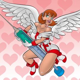 1girls 2d big_breasts boots breasts busty clothed clothed_female color cosplay curvaceous curvy curvy_figure digital_media_(artwork) female female_only full_color heeled_boots hourglass_figure huge_breasts injection_fairy_lily jab large_breasts light-skinned_female light_skin markkleanup my_hot_ass_neighbor non-nude original sharona_lapel slim_waist solo syringe thighs yu-gi-oh!