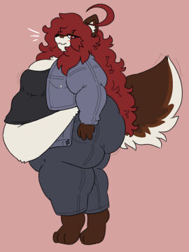 ass bbw big_ass big_breasts breasts bubble_ass bubble_butt cleavage female furry huge_ass huge_breasts maple_(mexifurfoof) mexifurfoof overweight thick_thighs wide_hips