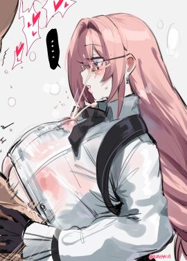boobjob breasts clothed clothed_paizuri cum cum_on_face cum_on_glasses cum_through_clothes cum_through_clothing cumming cumming_on_face female glasses gloves hollow_special_operations_section_6 hoyoverse kurenaiz1 light-skinned_female light_skin male male/female mihoyo milf nipples_visible_through_clothing oral paizuri paizuri_under_clothes penis penis_under_clothes pink_hair titjob titjob_under_clothes tsukishiro_yanagi zenless_zone_zero