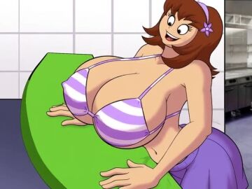 1girls ai ai_animation ai_generated ass big_breasts bikini breasts brown_hair clothed clothed_female female female_only flex-jv flipline_studios grok huge_breasts indoors jm_bull_64 large_ass open_mouth papa_louie penny_(papa_louie) short_hair smile solo solo_female tagme video