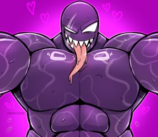 1boy abs anthro bara el_benon elbenon heart heart_symbol male male_only marvel monster muscular muscular_male pecs pov purple_venom purplevenom sharp_teeth tongue tongue_out yaoi youtube_hispanic