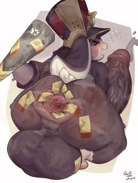 absurd_res anal anthro anus ass balls baseball_bat bat_(object) big_anus big_ass big_balls big_butt big_penis blush bodily_fluids bruised bruised_butt closed_eyes clothing cross-popping_vein cum cumshot ejaculation erection gaping gaping_anus genital_fluids genitals grey_body hat headgear headwear hi_res honkai:_star_rail huge_anus huge_ass huge_balls huge_butt huge_cock hyper hyper_balls hyper_genitalia hyper_penis lagomorph leg_markings leporid male male_only mammal markings mihoyo nude open_mouth penis pom-pom_(honkai:_star_rail) qvq1024 rabbit socks_(marking) solo tears ticket vein veiny_penis