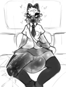 animal_genitalia animal_penis anthro balls big_balls big_penis blush bodily_fluids bottomwear clothed clothing crossdressing equid equine equine_genitalia equine_penis eyeshadow eyewear femboy fur genital_fluids genitals glasses hair half-erect handbag heart_symbol hi_res horse huge_balls huge_cock hung_femboy hung_trap hyper hyper_balls hyper_genitalia hyper_penis leaking_precum legwear makeup male male_only mammal monochrome partially_clothed penis pillow_shading precum public sagaris_uwu school_uniform skirt solo stockings thigh_highs topwear uniform