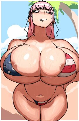 1girls 4th_of_july american_flag_bikini areolae ass background beach big_ass big_butt bikini bitch bitchy breast_grab breasts bursting_breasts busty dolecat erect_nipples female female_only free_use gal gigantic_breasts gyaru hololive hololive_english hololive_myth huge_breasts light-skinned_female light_skin long_hair mori_calliope nipple_bulge nipples nipples_visible_through_clothing pale-skinned_female pale_skin palm_tree pink_hair public pussy red_eyes sand sky small_bikini solo solo_female sweat sweating swimsuit virtual_youtuber visible_areolae visible_pussy vtuber whore_eyes whored_out