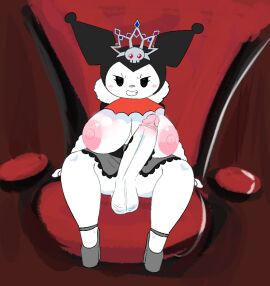 1futa anthro balls big_breasts big_penis breasts futanari heels intersex jester kuromi onegai_my_melody penis sanrio savagensfw skull solo solo_futa tagme throne tiara