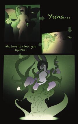 absurd_res ambiguous_gender anthro breasts demon dialogue exposed_breasts female fur hair hi_res horn lagomorph mammal membrane_(anatomy) membranous_wings penetration pink_hair purple_body purple_fur rosasucc sex sitting tentacle tentacle_penetration tentacle_sex wings winta yuna_(mryuna)