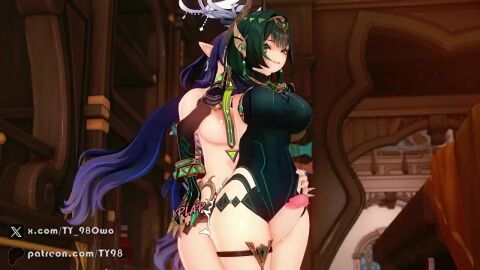 blowjob cum_inside female futa_on_female futanari genshin_impact lauma_(genshin_impact) nefer_(genshin_impact) sex sound tagme threesome ty98 vaginal_sex video