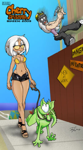 1boy 2000s 2003 cherry_(rpg_world) elf female male pinup rpg_world short_hair smiling white_hair