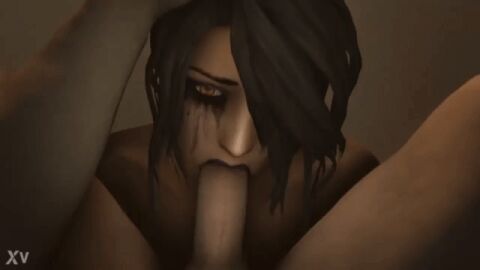 1girls 3d animated deepthroat fellatio female female_focus final_fantasy final_fantasy_x light-skinned_male light_skin looking_at_viewer lulu_(final_fantasy) male mascara_tears oral pov ruined_makeup runny_makeup sfm skeletron27 smeared_makeup source_filmmaker tagme