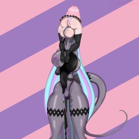 astolfo_(fate) balls ballsurfing big_balls big_penis blue_hair breasts clothed clothed_sex crossdressing deepthroat erection fate_(series) female femboy femboy_on_female hung_trap ibuki_douji_(fate) kawaiiredpandas large_breasts larger_female licking_balls long_hair long_tongue male multicolored_hair non-human oral_sex panties panties_aside penis pink_hair pussy pussy_juice saliva saliva_on_balls size_difference skirt smaller_male standing striped_panties suspended_fellatio sword_swallowing_position tail thighhighs tongue tongue_out_blowjob tongue_wrap tongue_wrapped_around_balls trap