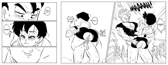 dragon_ball dragon_ball_z female funsexydragonball smirk smirking smirking_at_partner son_gohan straight tagme videl