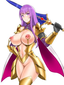 breasts claudette female female_only functionally_nude huge_breasts nipple_piercing nipples piercing queen's_blade vvv_(vvv98048917) weapon