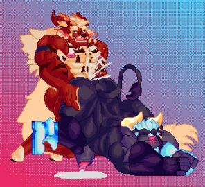 absurd_res anal anal_sex animated anthro bovid bovine cattle digital_media_(artwork) dragon duo erection genitals hi_res hybrid loop male male/male mammal morinetsu morinetsu_(character) muscular muscular_male mythological_creature mythological_scalie mythology nougart_(character) penetration penis pixel_(artwork) pixel_animation scalie short_playtime tail tiderg