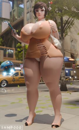 1girls 3d big_breasts big_thighs breasts chubby chubby_female cleavage clothing companion_bot curvy dress female female_only floating front_view full_body glasses heels high_heels hover_bot huge_breasts huge_thighs looking_at_viewer mei_(overwatch) minidress nipple_outline nipples_visible_through_clothing orange_dress overwatch overwatch_2 panties pantyshot purse revealing_clothes robot snowball_(overwatch) solo solo_female standing superhentaimaster9000 underwear white_panties