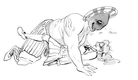 2futas between_legs big_dom_small_sub dickgirl dysmorphia_(fear_and_hunger) fear_and_hunger fear_and_hunger:_termina fully_clothed fully_naked futanari honeybones7 intersex marina_(fear_and_hunger) missionary_position monster monster_cock monster_fucker monster_futa moonscorched on_top penis samarie_(fear_and_hunger) size_difference trans_woman transfem