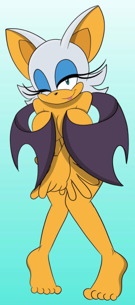 1girls anthro breasts female furry nude pinup rouge_the_bat sonic_(series) supremekhi tagme