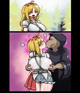 ? absurd_res absurdres altered_common_sense bald_male bare_shoulder battle_skirt beautiful_girl before_and_after blonde_hair blushing_female booty_shorts braless breasts brown_hair cameltoe change_in_common_sense confused defeated_hero defeated_heroine denim_shorts drool drooling emotionless emotionless_female erect_nipples erect_nipples_under_clothes excessive_salivia eyeless_male femsub first_kiss french_kiss french_kissing giyeokmieum grey_shorts gyaru high_resolution highres huge_breasts hypnotized_female hypnotized_personality_change imminent_rape indifference indifferent jean_shorts kissing long_hair maledom mind_alteration mind_control nipples_visible_through_clothing no_bra older_male_and_younger_female onomatopoeia original original_character personality_drain rapist_and_victim red_eye sex_doll_transformation sideskirt standing standing_at_attention textless tomboy tongue_kiss tongue_kissing ugly_bastard ugly_man voluptuous voluptuous_female