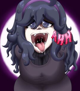 alternate_ass_size alternate_body_type alternate_breast_size ass breasts female hex_maniac huge_ass huge_breasts huge_thighs mawshot pokemon pokemon_xy pre-vore purple_hair spaghetticultists uvula vore