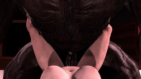 anthro_on_human black_fur eye_contact furry kissing looking_at_viewer male_anthro missionary_position pale_skin pov saliva sensual sound tagme video werewolf zodd_(berserk)