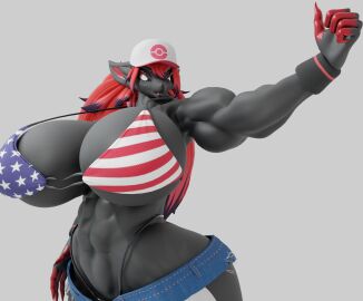 big_breasts breasts cleavage creatures_(company) female furry game_freak huge_breasts muscular muscular_female nintendo oleanderin pokemon pokemon_(species) solo tagme thick_thighs wide_hips zoroark zoroark_(bom39)