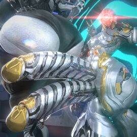 1futa 1girls 2_penises 3d balls big_penis diphallia diphallism female futa_on_female futanari huge_balls huge_cock hyper_penis intersex irona_(qzk_forte) low-angle_view mag_(warframe) mag_prime_(warframe) multi_genitalia multi_penis penis qzk_forte tagme thick_thighs warframe wide_hip