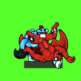 animated balls balls_sucking bates_(oh_so_hero!) big_penis furry gay joe_(oh_so_hero!) male oh_so_hero! penis small_dom_big_sub so_hero yaoi