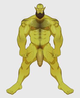 abs balls bara beard biceps big_balls big_bulge big_penis flaccid green-skinned_male green_body green_skin hairy_chest male male_nipples male_only male_pubic_hair masculine_male mature_male muscular muscular_male nipples nude orc orc_male pecs penis pointy_ears pubic_hair skayous solo solo_male teeth teeth_visible tusks yaoi