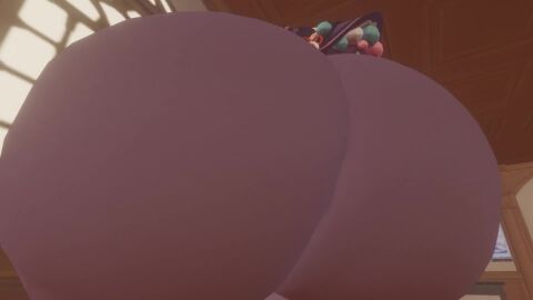 3d animated ass ass_focus ass_shake female from_behind genshin_impact headdress huge_ass jiggle kishi leaning leaning_forward long_hair looking_at_viewer pantyhose purple_hair red_eyes solo tagme very_long_hair video yun_jin_(genshin_impact)