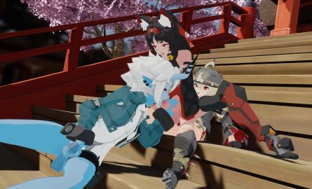 2_tails 3d 3futas anal arm_support balls big_penis black_hair blonde-haired_futa blonde_hair blowjob blue_body blue_skin cat_ears cat_girl cat_tail catgirl cherry_blossoms choker cowgirl_position demon_tail ear_piercing fellatio female futa_on_futa futa_only futa_penetrating futa_sucking_futa futanari gloves half_naked handjob handjob_while_sucking helmet high_heels hot_pants hoyoverse intersex intersex/intersex jacket johndoeseph laying_down leather_jacket light-skinned_futa light_skin long_hair looking_at_partner looking_down looking_down_at_partner looking_pleasured luciana_de_montefio masturbating_during_fellatio masturbation nekomiya_mana oni oni_female oni_horns oral_while_penetrated orange_eyes penetration penetration_from_behind penis pointy_ears red_eyes reverse_cowgirl_position riding riding_penis sex_on_stairs shoes short_hair short_shorts shorts shrine shrine_maiden side_ponytail smile soukaku_(zenless_zone_zero) stairs tan_skin thiren white_hair zenless_zone_zero