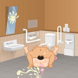 1boy 1girls anal_beads anal_beads_in_ass anus bathroom bathroom_stall cum cum_in_pussy cum_on_mirror female irasutoya male mating_press mirror naked naked_female naked_male nude nude_female nude_male orgasm pussy sex sex_toy toilet toilet_paper toilet_stall vaginal vaginal_insertion vaginal_penetration vaginal_sex wagashi55